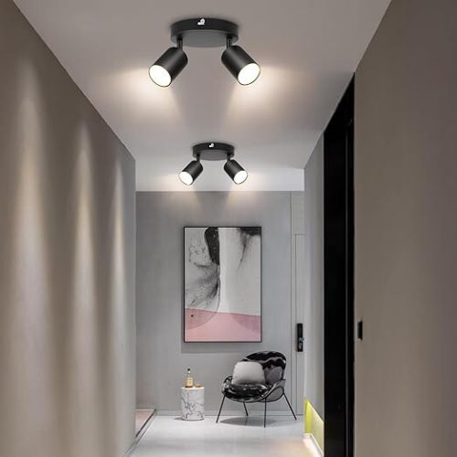 Ketom runde drehbare LED-Deckenleuchte (schwarz)