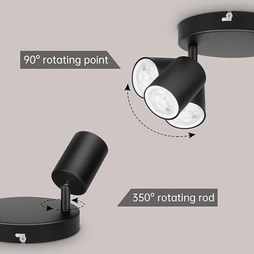 Ketom runde drehbare LED-Deckenleuchte (schwarz)