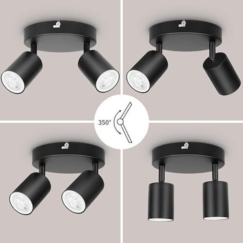 Ketom runde drehbare LED-Deckenleuchte (schwarz)