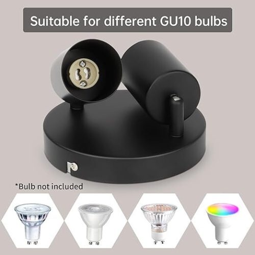 Ketom runde drehbare LED-Deckenleuchte (schwarz)