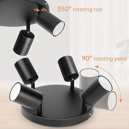 Ketom 4-Wege-GU10-LED-drehbare Deckenleuchte (schwarz)