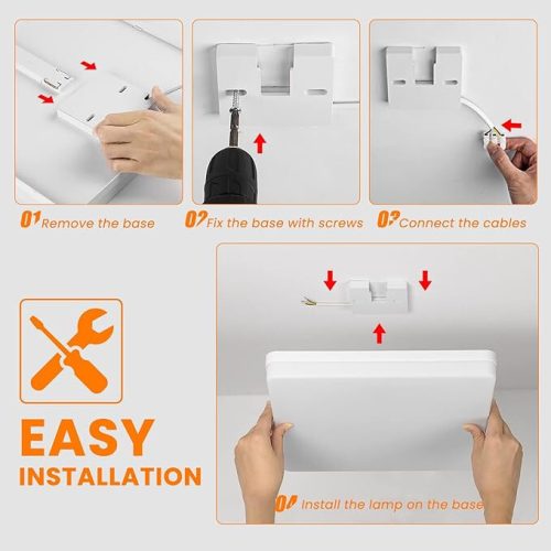 Kambo quadratische LED-Deckenleuchte 30x30cm (3000K)