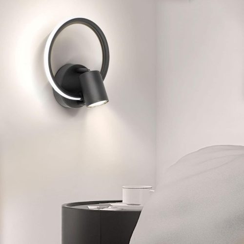 Ketom LED-Wandleuchte, drehbar, 4000 K, 17 W, Schwarz