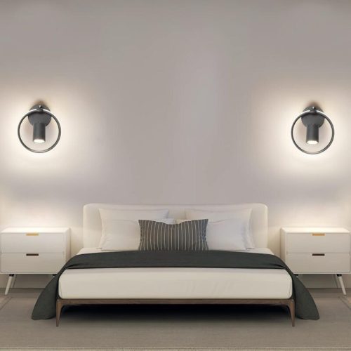 Ketom LED-Wandleuchte, drehbar, 4000 K, 17 W, Schwarz