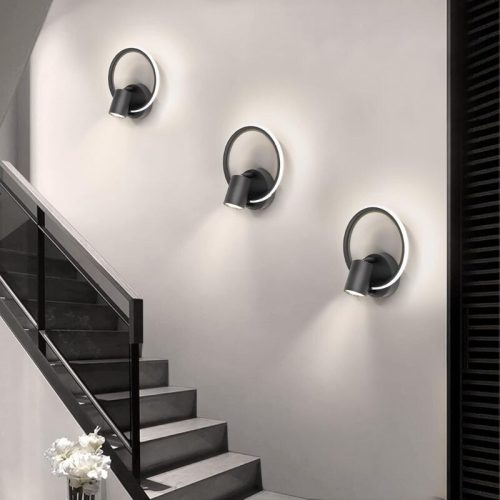 Ketom LED-Wandleuchte, drehbar, 4000 K, 17 W, Schwarz
