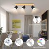 Drehbare LED-Deckenleuchte Kambo mit 3 Brennern (Schwarz und Holz)