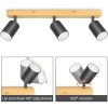 Drehbare LED-Deckenleuchte Kambo mit 3 Brennern (Schwarz und Holz)