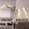 Drehbare LED-Deckenleuchte Kambo mit 2 Brennern (Weiß und Holz)