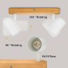 Drehbare LED-Deckenleuchte Kambo mit 2 Brennern (Weiß und Holz)