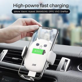 Kabelloses Autotelefon-Ladegerät und Telefonhalter (weiß)