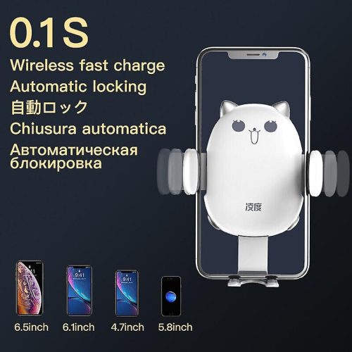 Kabelloses Autotelefon-Ladegerät und Telefonhalter (weiß)