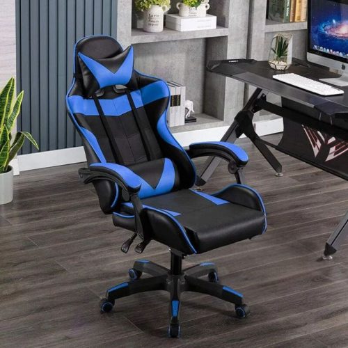 Insma Schwarz-Blauer ergonomischer Gamer-Stuhl