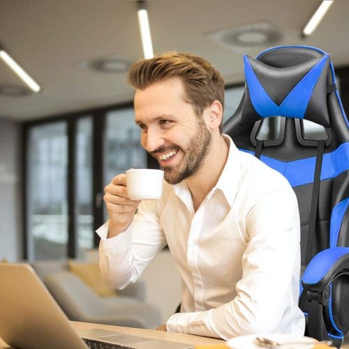 Insma Schwarz-Blauer ergonomischer Gamer-Stuhl