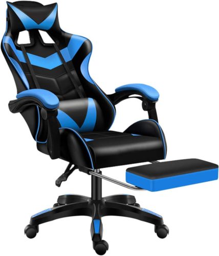 Insma Schwarz-Blauer ergonomischer Gamer-Stuhl