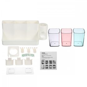   BLux Zahnpastaspender, Zahnbürsten- und Haartrocknerhalter (3 Personen)