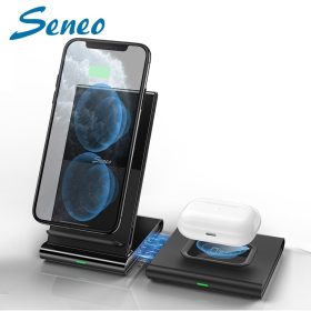 Seneo Kabelloses Multi-Geräte-Qi-Ladegerät 2 in 1