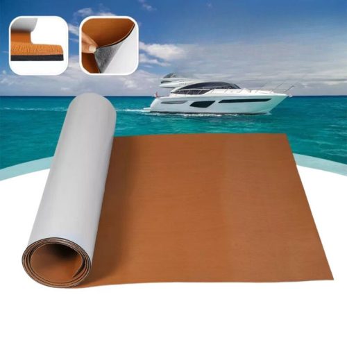 Selbstklebende EVA-Bodenfliese aus künstlichem Teakholz (Hellbraun)