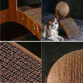   Katzenkratzbaum mit befestigtem Spielball – Robuste Kratzfläche für kleine und mittelgroße Katzen