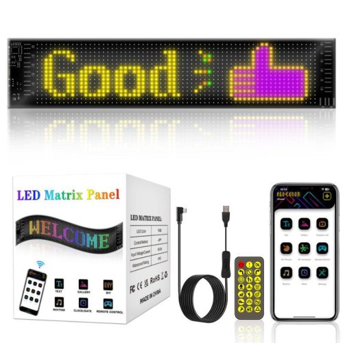 HomeLEDPro Bluetooth, App-gesteuertes flexibles RGB-LED-Display – 16×64 Pixel, USB, IP65 wasserdicht