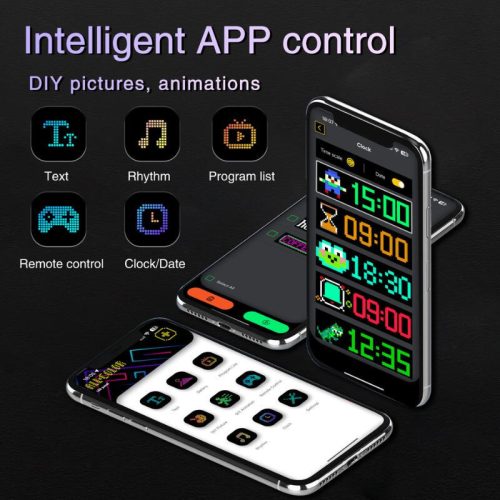 HomeLEDPro Bluetooth, App-gesteuertes flexibles RGB-LED-Display – 16×64 Pixel, USB, IP65 wasserdicht