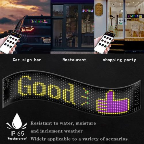 HomeLEDPro Bluetooth, App-gesteuertes flexibles RGB-LED-Display – 16×64 Pixel, USB, IP65 wasserdicht