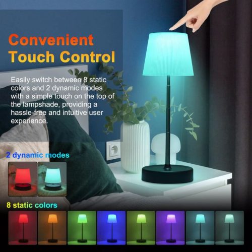 BGPRIDER Teleskop-LED-Schreibtischlampe mit Farbwechsel und Touch-Steuerung, 3000-mAh-Akku