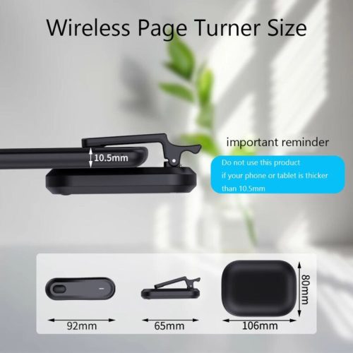 Kompakter RF-Seitenwender mit Bluetooth-Fernbedienung und Ladeetui – Zum Lesen und Fotografieren, plattformübergreifende Nutzung