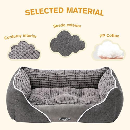 Pecute Hundebett und Katzenbett Rechteckig L-förmig