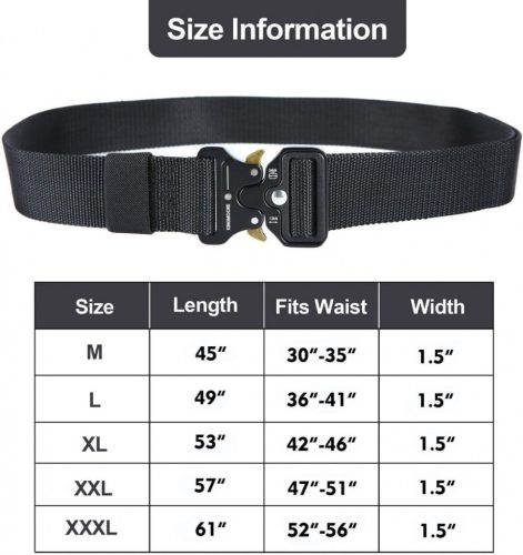 FEIKCOR Taktischer Gürtel für Herren 124 cm (schwarz)