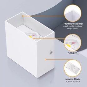 OOWOLF LED-Wandbeleuchtung 2er-Set