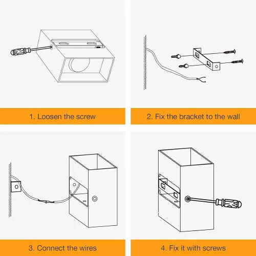 OOWOLF LED-Wandbeleuchtung 2er-Set