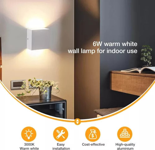 OOWOLF LED-Wandbeleuchtung 2er-Set