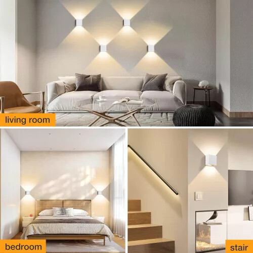 OOWOLF LED-Wandbeleuchtung 2er-Set