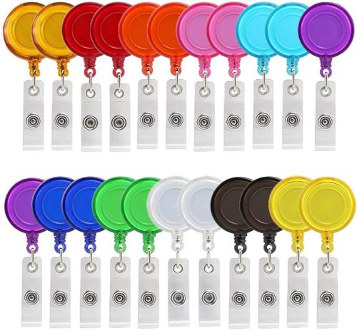 Kordel-Schlüsselhalter, Ausweishalter-Clip, 22 Stück, 11 Farben