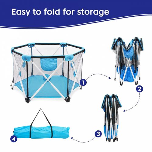 Forroby Spielrahmen Hexagon, 68 x 78 x 140 cm (blau)