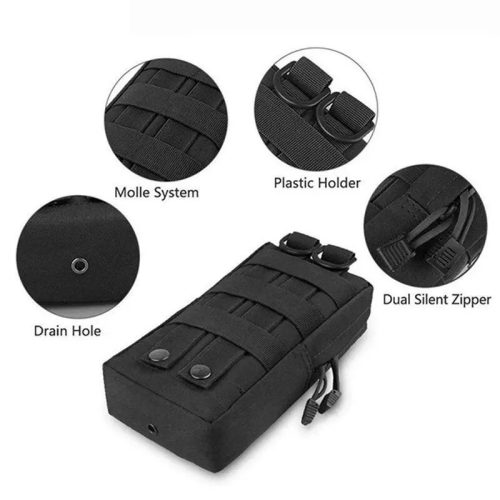 Taktische Erste-Hilfe-Tasche, Nylon, Military S+L Pouch, schwarz