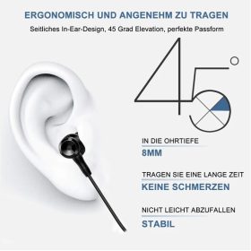   Amoner Kopfhörer mit Mikrofon, 3,5-mm-Klinkenstecker (schwarz)