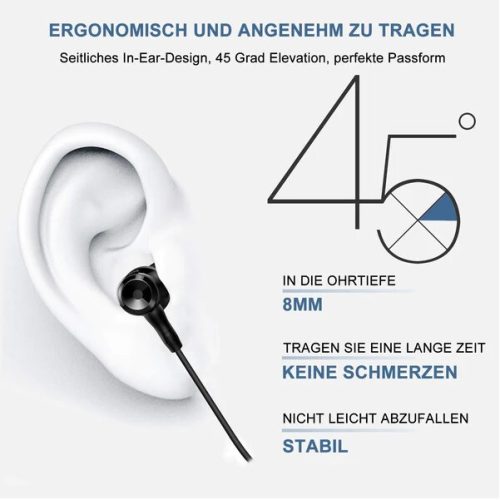 Amoner Kopfhörer mit Mikrofon, 3,5-mm-Klinkenstecker (schwarz)