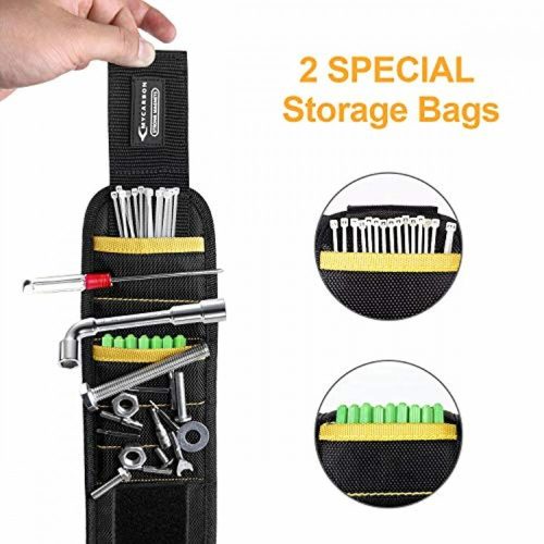 MYCARBON Magnetisches Armband als Geschenk für Männer mit 15 starken Magneten für Handwerkzeuge