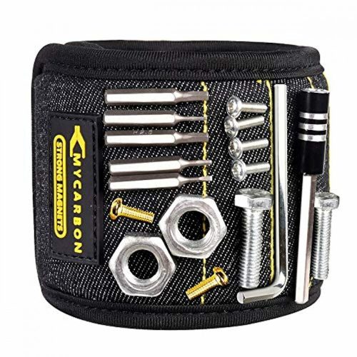 MYCARBON Magnetisches Armband als Geschenk für Männer mit 15 starken Magneten für Handwerkzeuge