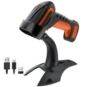   Tera 8100 Kabelloser 1D/2D/QR-Code-Leser mit Ständer (Orange)