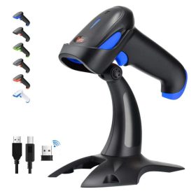   Tera HW0002-Z Kabelloser 1D/2D/QR-Codeleser mit Ständer (blau)