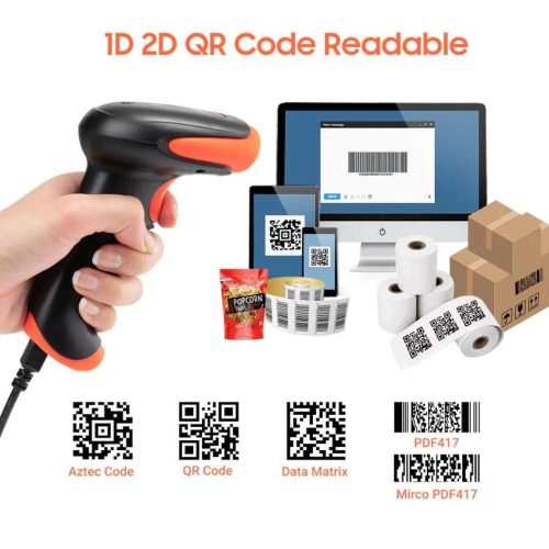 Tera HW0002-Z Kabelloser 1D/2D/QR-Codeleser mit Ständer (grün)