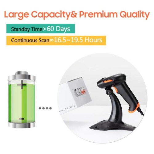 Tera HW0002-Z Kabelloser 1D/2D/QR-Codeleser mit Ständer (grün)