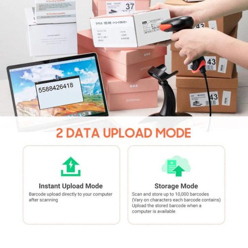 Tera HW0002-Z Kabelloser 1D/2D/QR-Codeleser mit Ständer (grün)