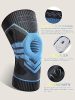 Rokesa Kniebandage, professionelle Schmerzlinderung mit Seitenstabilisatoren und Patella-Gel, Größe 2XL (Babyblau)