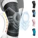 Rokesa Kniebandage, professionelle Schmerzlinderung mit seitlichen Stabilisatoren und Patella-Gel, Größe S (grau)