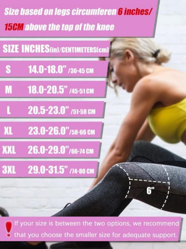 Rokesa Kniebandage, professionelle Schmerzlinderung mit Seitenstabilisatoren und Patella-Gel, XXL-Größe (Pink)