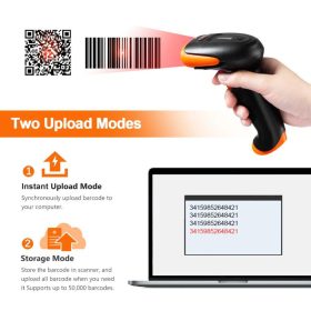   Tera Wireless 1D/2D QR- und Barcode-Leser mit Ständer (Orange)