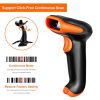 Tera Wireless 1D/2D QR- und Barcode-Leser mit Ständer (Orange)